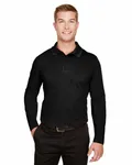 Devon & Jones CrownLux Performance Men's Plaited Long Sleeve Polo BLACK