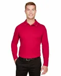 Devon & Jones CrownLux Performance Men's Plaited Long Sleeve Polo RED