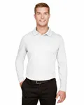 Devon & Jones CrownLux Performance Men's Plaited Long Sleeve Polo WHITE