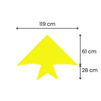 61cm L x 119cm W (28cm Tail Length)