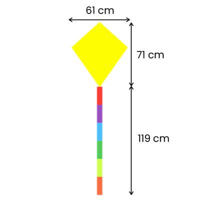 71cm L x 61cm W (119cm Tail Length)