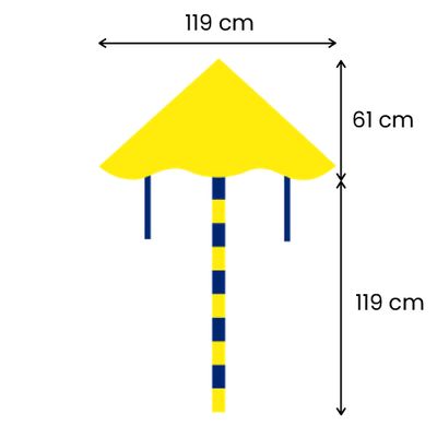 61cm L x 119cm W (119cm Tail Length)
