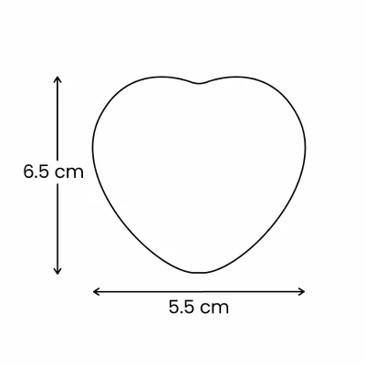 Heart 5.5 cm x 6.5 cm