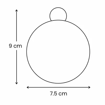 Round 7.5 cm x 9 cm
