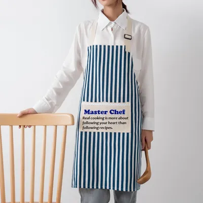 Cotton and Linen Striped Apron - Imprint Now - CA
