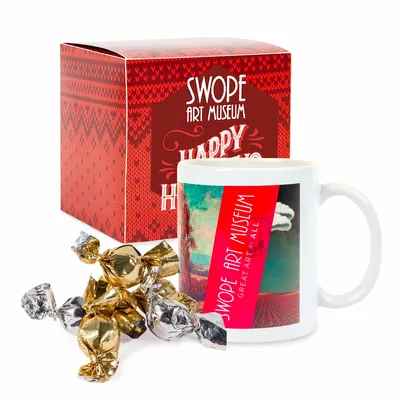 Warm Holiday Wishes Full Color Mug with Truffles in Gift Box - Imprint Now - CA