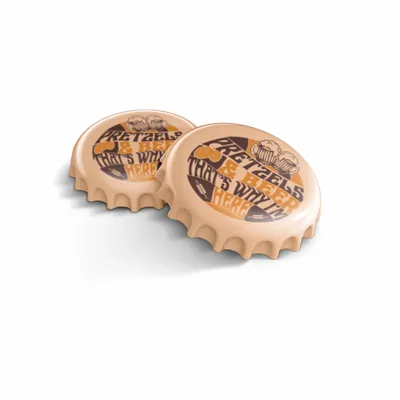 Round Peach Pretzels and Beer Coaster - Imprint Now - CA