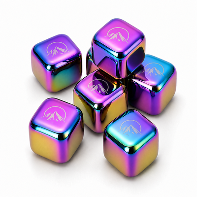 Rainbow Stainless Steel Ice Cubes