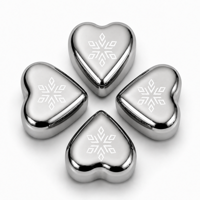 Heart-Shaped Stainless Steel Ice Cubes