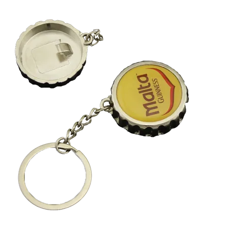 Bottle Cap-shaped Bottle Opener Keychain