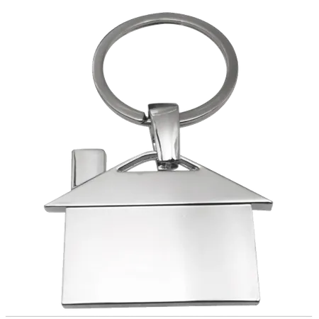 House-Shaped Metal Keychain - Imprint Now - CA