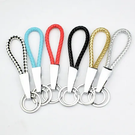 Braided Leather & Metal Keychain - Imprint Now - CA