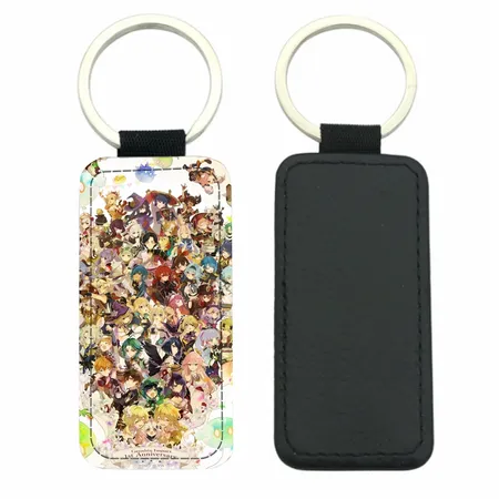 Curved Rectangle Leather Keychain Curved Rectangle Leather Keychain - Imprint Now - CA