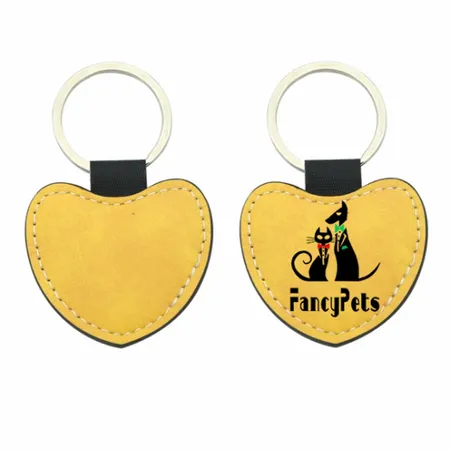 Full-Colour Heart Leather Keychain Full-Colour Heart Leather Keychain - Imprint Now - CA
