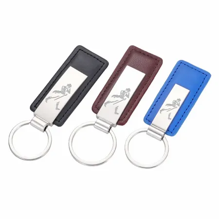 Classic Metal & Leather Keychain Classic Metal & Leather Keychain - Imprint Now - CA