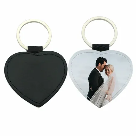 Heart Leather Keychain Heart Leather Keychain - Imprint Now - CA