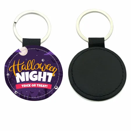 Circle Leather Keychain Circle Leather Keychain - Imprint Now - CA