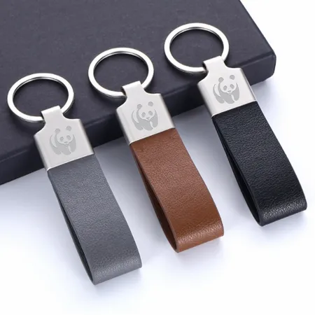 Elegant Loop Leather Keychain Elegant Loop Leather Keychain - Imprint Now - CA