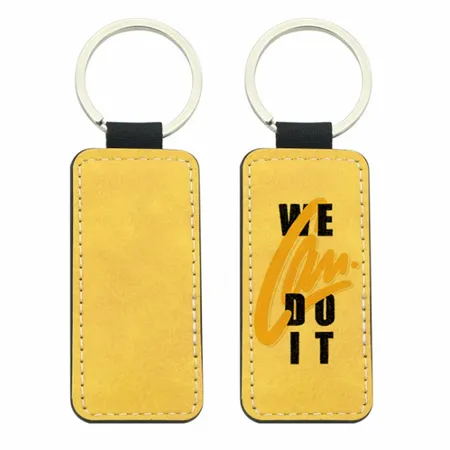 Full-Colour Rectangle Leather Keychain Full-Colour Rectangle Leather Keychain - Imprint Now - CA