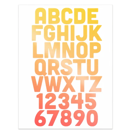 Alphanumeric Heat Transfer Patches - Imprint Now - CA