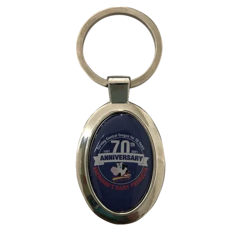 Durable Epoxy Oval Metal Keychain - Imprint Now - CA