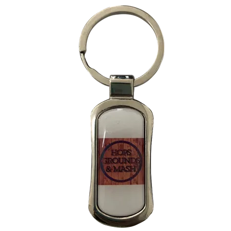 Stylish Rectangle Metal Keychain - Imprint Now - CA