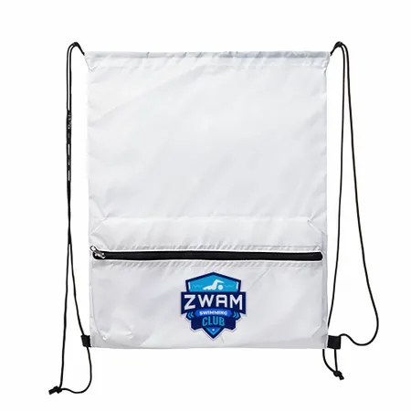 Zip Pocket Drawstring Bag Zip Pocket Drawstring Bag - Imprint Now - CA