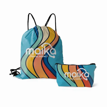 Drawstring Bag and Pouch Set Drawstring Bag and Pouch Set - Imprint Now - CA