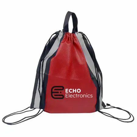 Reflective Side-Strip Drawstring Bag Reflective Side-Strip Drawstring Bag - Imprint Now - CA