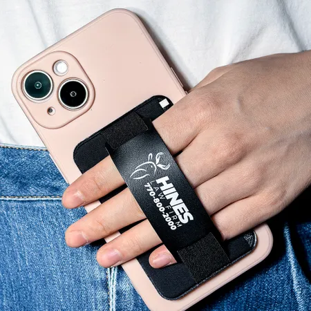 Leather Phone Wallet with Hand Grip - Imprint Now - CA