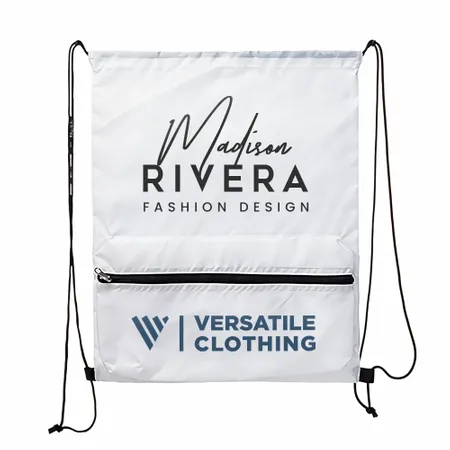 Zip Pocket Drawstring Bag Zip Pocket Drawstring Bag - Imprint Now - CA