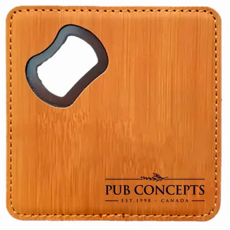 Leather Bottle Opener Coaster - Imprint Now - CA