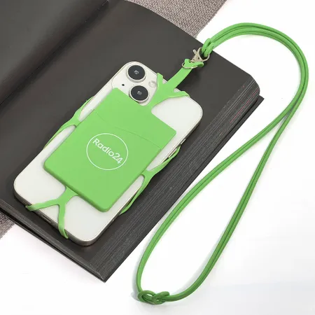 Lanyard Silicone Phone Wallet Holder - Imprint Now - CA