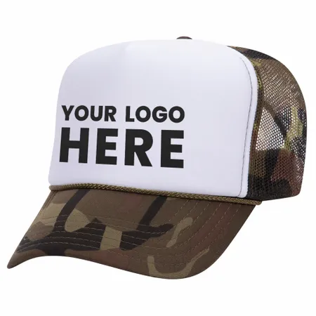 Otto 49-158 5-Panel High Crown Foam Trucker Hat - Camo - Imprint Now - CA