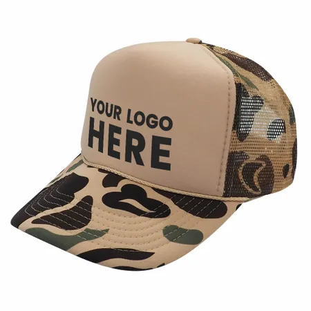 Nissun CPC - Foam Trucker Hat Camo, 5-Panel Camouflage Cap - Imprint Now - CA
