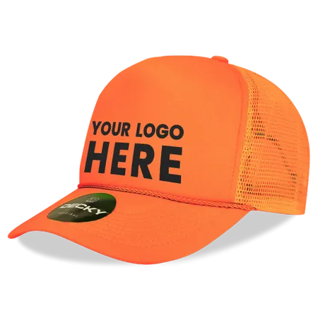 Decky 221 Neon Foam Trucker Cap, 5-Panel Mesh Back Hat - Imprint Now - CA