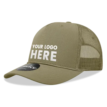 Decky 6040 - 5 Panel Mid Profile Structured Cotton/Poly Blend Trucker w/Rope - Imprint Now - CA
