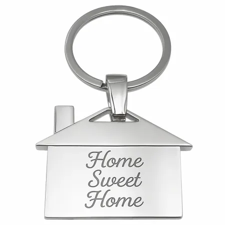 House-Shaped Metal Keychain - Imprint Now - CA