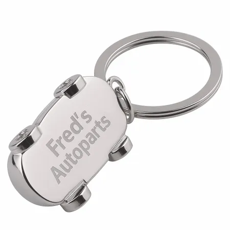 Intricate Car-shaped Metal Keychain - Imprint Now - CA