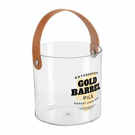 Leather-Strap Clear Drink Buckets - Imprint Now - CA