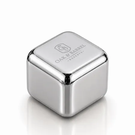 Silver Stainless Steel Ice cubes - Imprint Now - CA