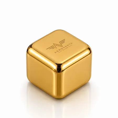 Gold Stainless Steel Ice Cubes - Imprint Now - CA