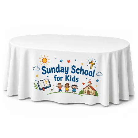 Custom Oval Table Covers - Imprint Now - CA