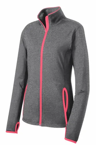 Charcoal Grey Heather/ Hot Coral