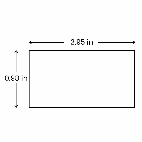 2.5 x 7.5 cm