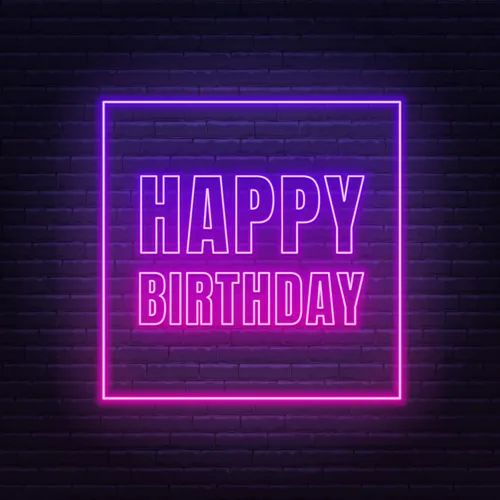 Happy Birthday Framed Neon Sign - Imprint Now - CA