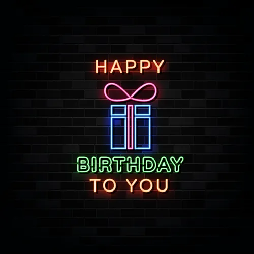 Happy Birthday To You with Gift Neon Sign - Imprint Now - CA