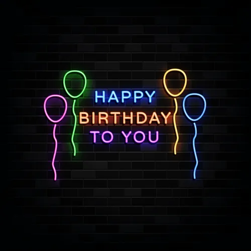 Happy Birthday To You with Balloons Neon Sign - Imprint Now - CA
