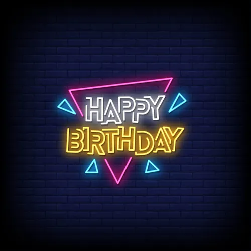 Angles Happy Birthday Neon Sign - Imprint Now - CA
