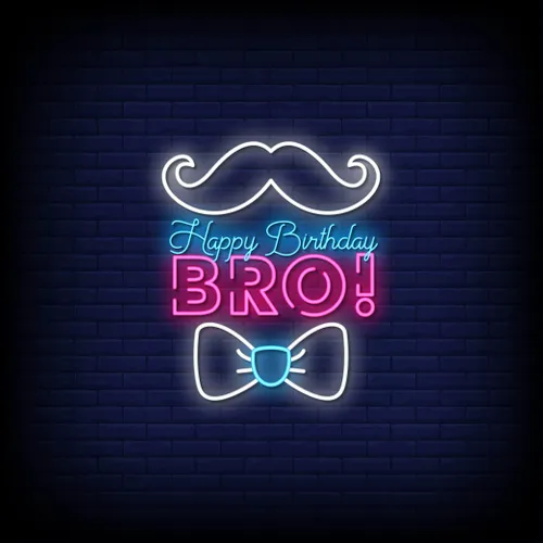Happy Birthday Bro Neon Sign - Imprint Now - CA